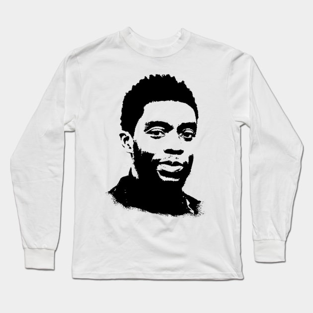 chadwick boseman portrait Long Sleeve T-Shirt by phatvo